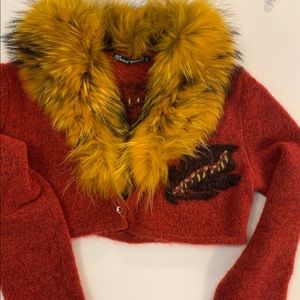 Tricot Chic crop mohair sweater